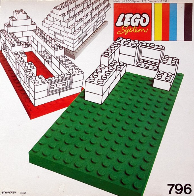 LEGO 796 2 Large Baseplates, Green/Yellow