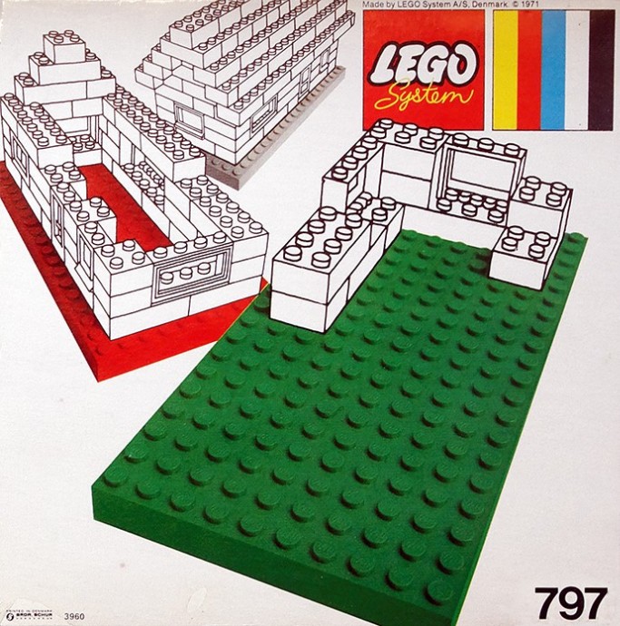 LEGO 797 2 Large Baseplates, Grey/White