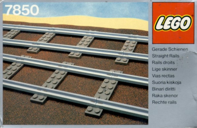 LEGO 7850 - 8 Straight Rails Grey 4.5 V