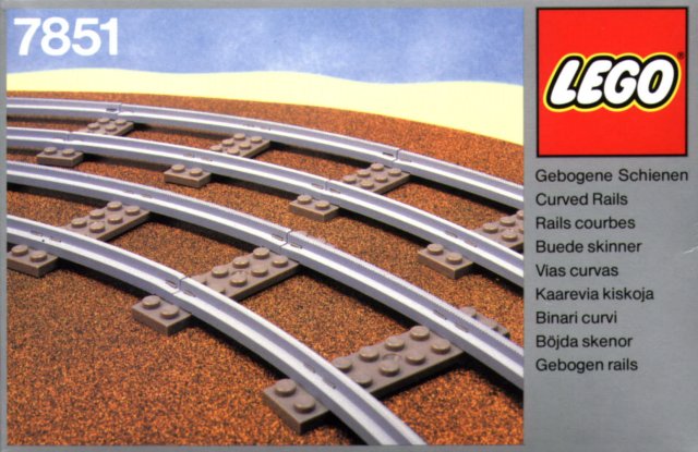 LEGO 7851 8 Curved Rails Grey 4.5 V