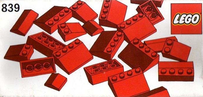 LEGO 839 Red Roof Bricks Parts Pack, 33°