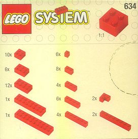 LEGO 634 Extra Bricks in Red