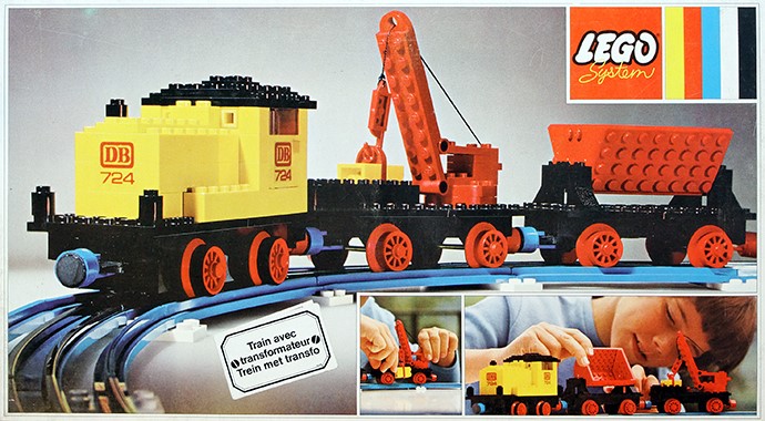 LEGO 724 12v Diesel Locomotive with Crane Wagon and Tipper Wagon