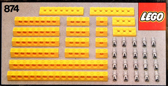 LEGO 874 - Yellow Beams with Connector Pegs