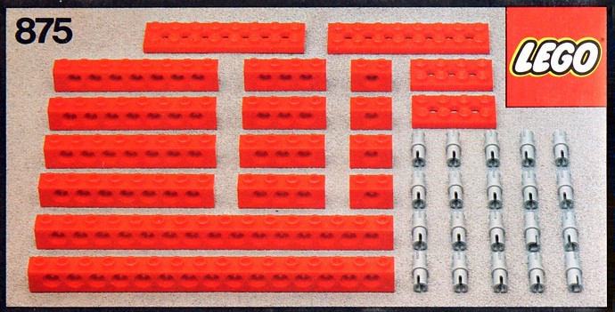 LEGO 875 - Red Beams with Connector Pegs