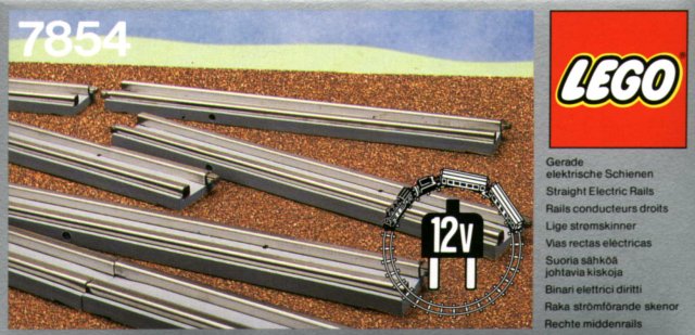 LEGO 7854 - 8 Straight Electric Rails Grey 12 V