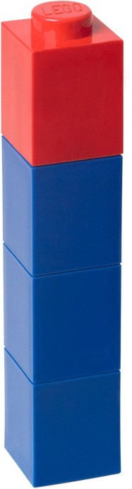 LEGO 5004896 - Square Drinking Bottle â€“ Blue with Red Lid